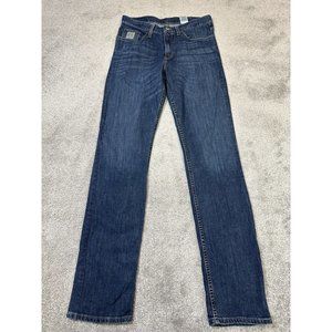 Cinch Jeans Mens 32x36 Straight Slim Fit Silver Label Blue Denim Western Cowboy